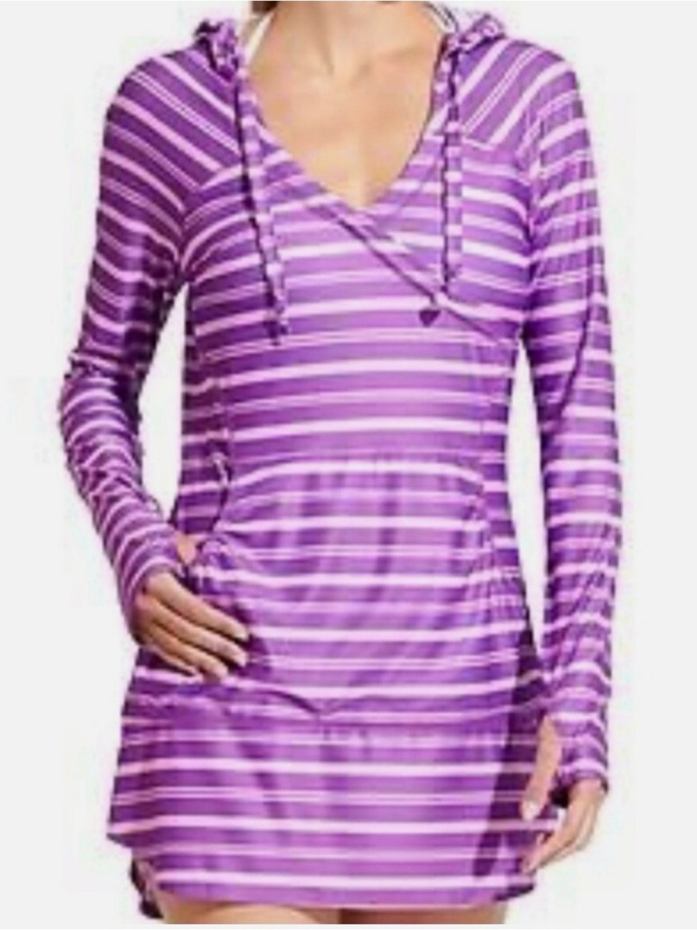 Athleta wicked Vader Purple Striped cover up